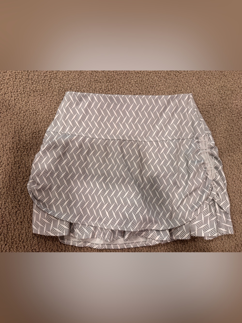 Lucky in Love White and Black Geometric Ruffle Skirt